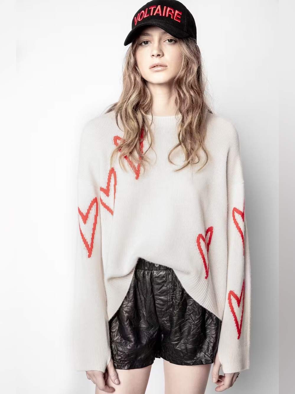Zadig & Voltaire Sweater Cashmere Markus Heart Size Small